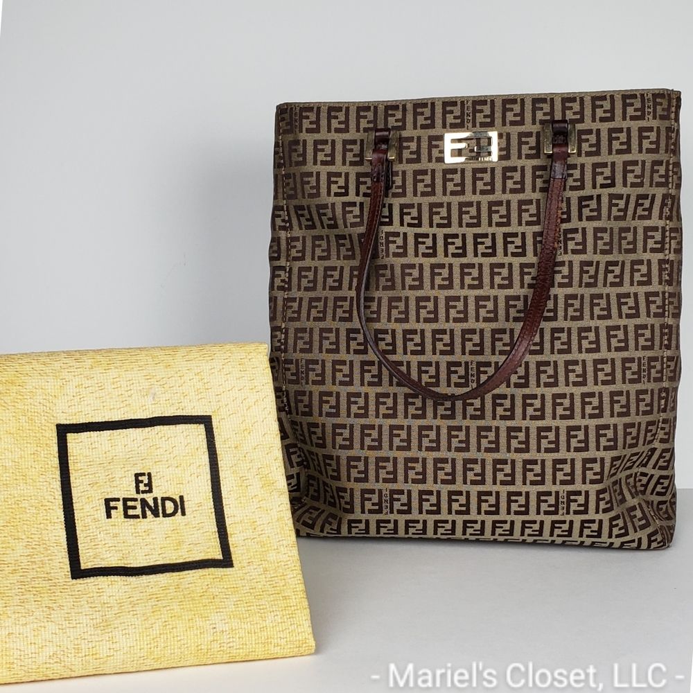 Authentic Fendi Zucca Tote with Dustbag #2711M - Picture 1 of 8